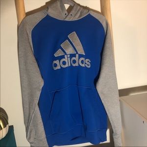 Adidas sweatshirt blue and gray hoodie